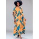 Vestido Kaftan Viscose Longo Estampa Aurora Botânica