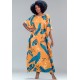Vestido Kaftan Viscose Longo Estampa Aurora Botânica