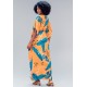 Vestido Kaftan Viscose Longo Estampa Aurora Botânica