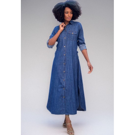  Vestido Chamise Longo Jeans