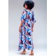 Vestido Kaftan Viscose Longo Estampa Jardim Celeste