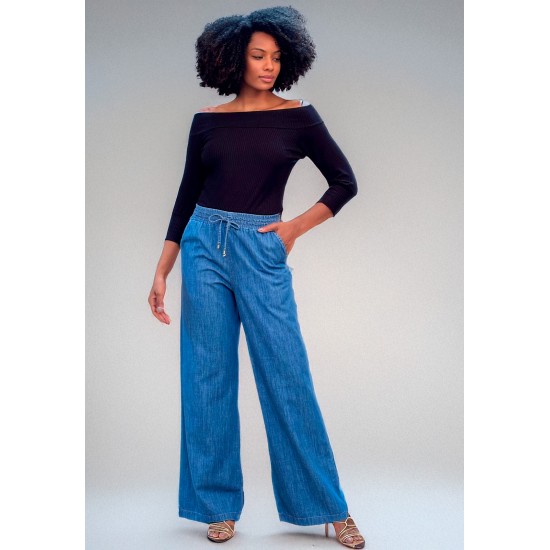 Calça Pantalona com Elástico