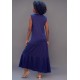 Vestido Longo Regata Curta Folha Azul