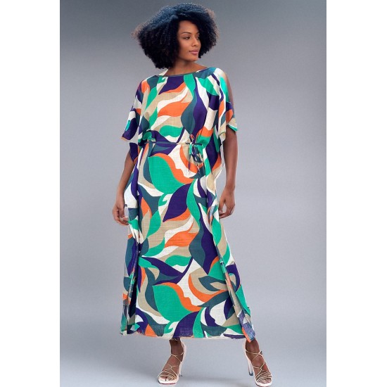Vestido Kaftan Viscose Longo Estampa Brisa do Mar