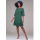 Vestido Curto Viscose Estampa Verde Musgo