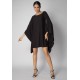 Vestido Kaftan Malha Glória Curto Preto e Detalhe Mescla