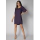 Vestido Curto Viscose Balli Manga Curta Azul Marinho