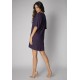 Vestido Curto Viscose Balli Manga Curta Azul Marinho