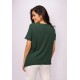T-Shirt Ampla Malha Manga Curta Verde Musgo