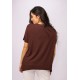 T-Shirt Ampla Malha Manga Curta Marrom