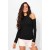 Blusa Nadador com Manga e Recorte no Ombro Preto