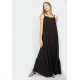 Vestido Longo Jataí Trapézio Viscose Preto