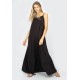 Vestido Longo Jataí Trapézio Viscose Preto